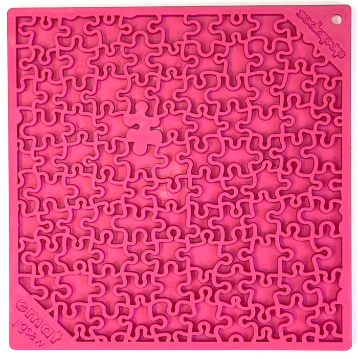 SodaPup TPE eMat Enrichment Lick Mat Jigsaw Pink Large 8"