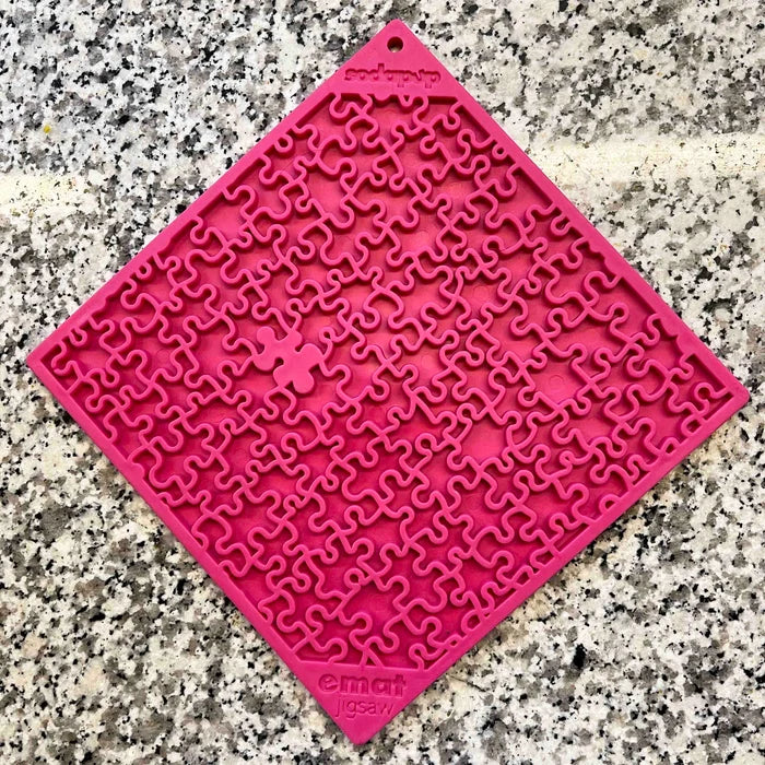 SodaPup TPE eMat Enrichment Lick Mat Jigsaw Pink Large 8"