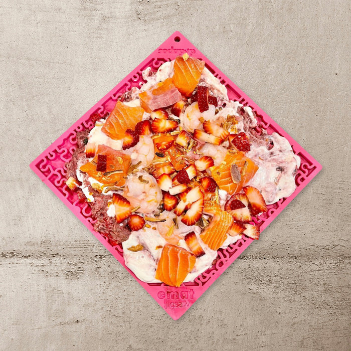 SodaPup TPE eMat Enrichment Lick Mat Jigsaw Pink Large 8"