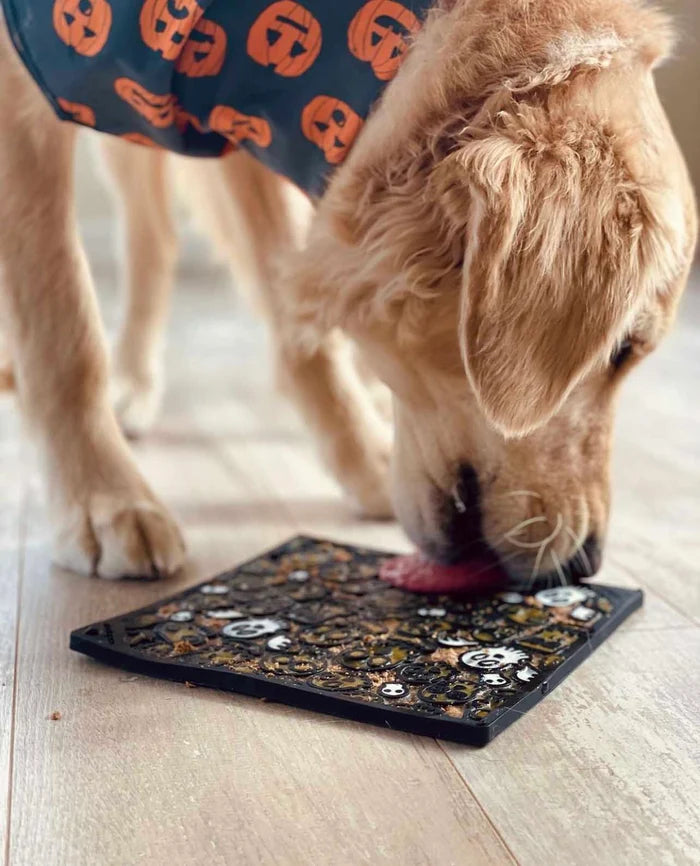 SodaPup TPE eMat Enrichment Lick Mat Zombie Black Large 8"
