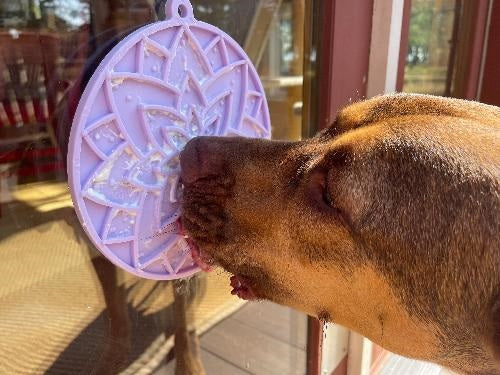 SodaPup TPE eMat Lotus Enrichment Lick Mat Pastel Pink