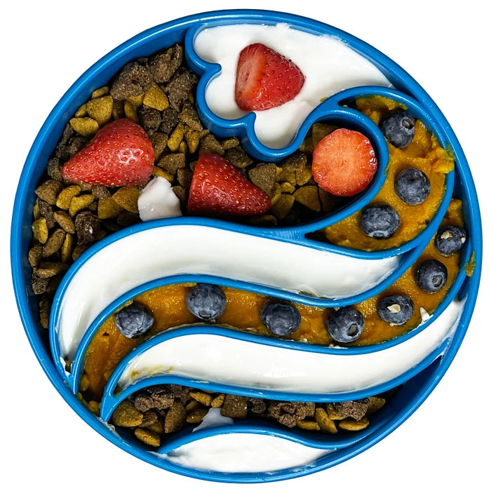 SodaPup Wave eBowl Enrichment Slow Feeder Bowl Blue 8"