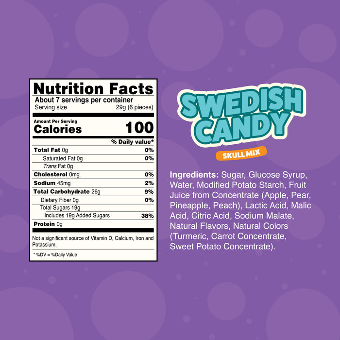 Swedish Candy Skull Mix 7 oz bag, product photo