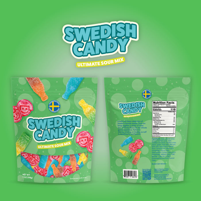 Swedish Candy Ultimate Sour Mix sour gummies, product photo