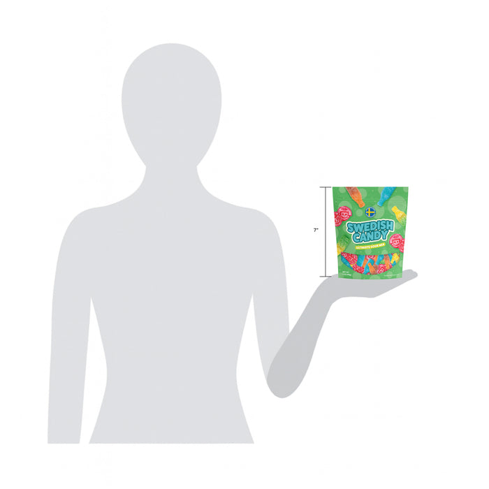 Swedish Candy Ultimate Sour Mix gummies close up, product photo