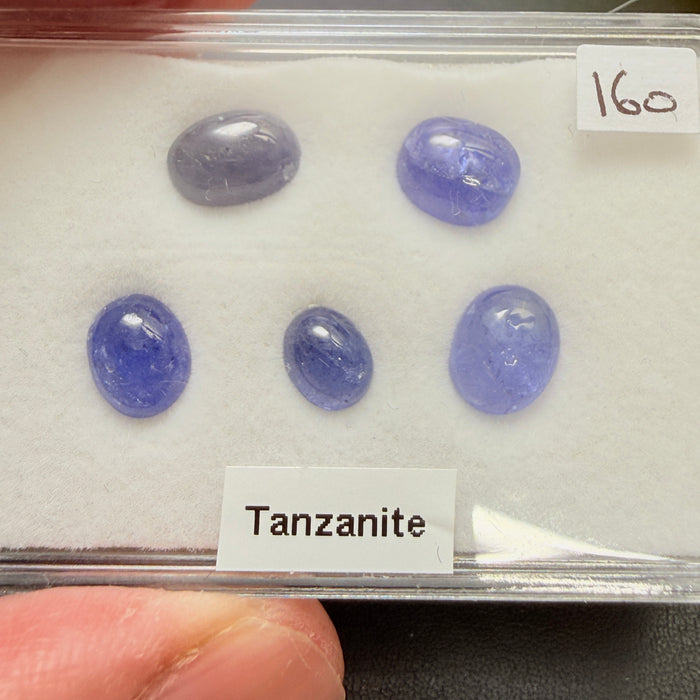 Tanzanite Cabochon Box, Merelani, Tanzania, Gently Heated