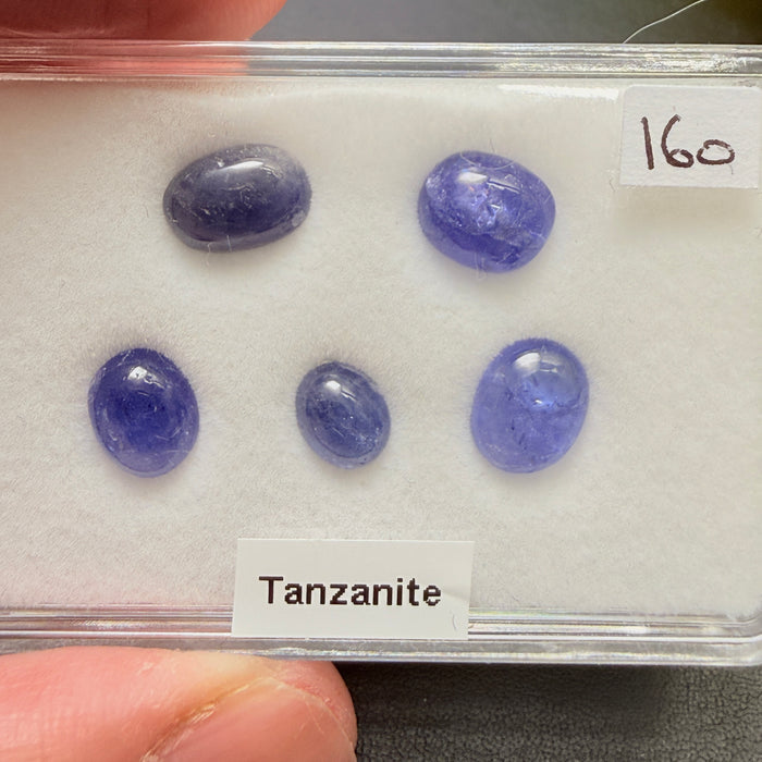 Tanzanite Cabochon Box, Merelani, Tanzania, Gently Heated