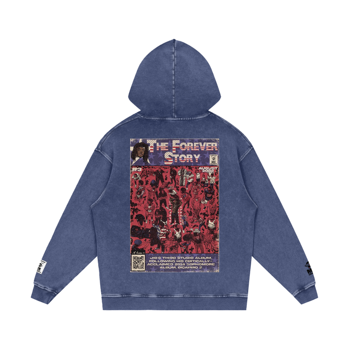 The Forever Story - Snow Washed Loose Cotton Hoodie