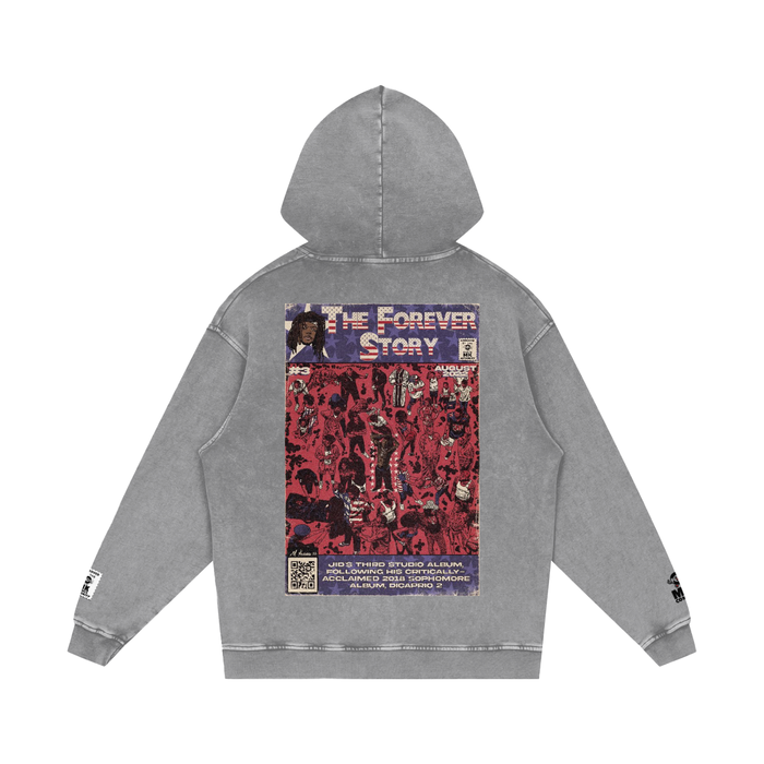 The Forever Story - Snow Washed Loose Cotton Hoodie
