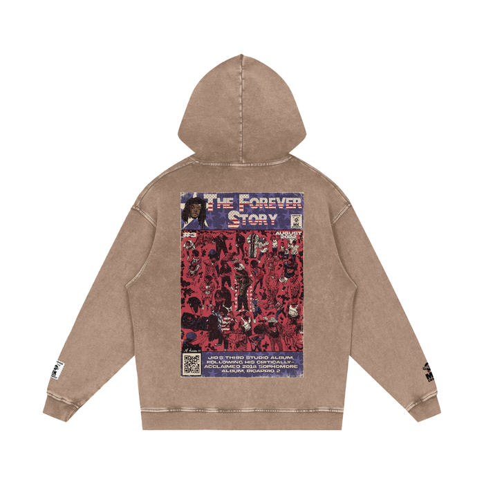 The Forever Story - Snow Washed Loose Cotton Hoodie