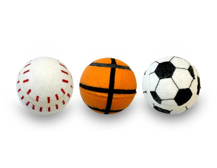 ThoozyPet 24PC PDQ - Tennis Ball Assorted (Baseball / Basketball / Soccer) Fetch Dog Toy  2.5"