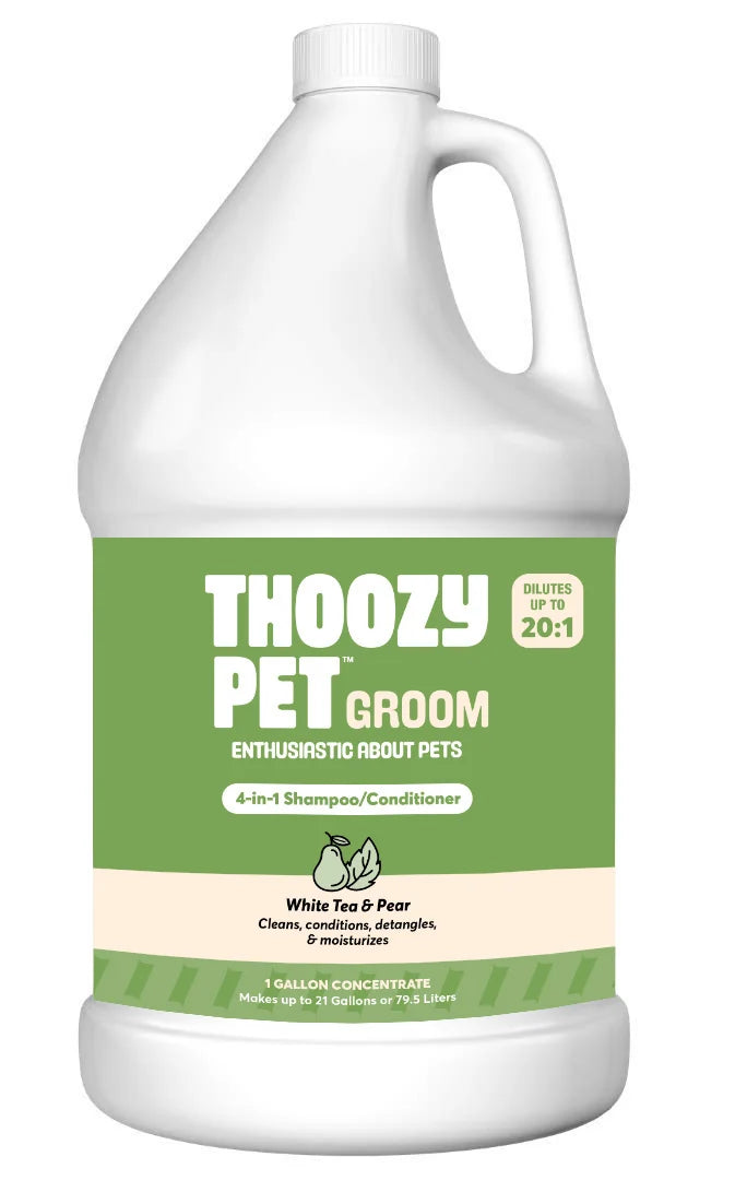 ThoozyPet 4-in-1 Shampoo/Conditioner White Tea & Pear 1 Gallon