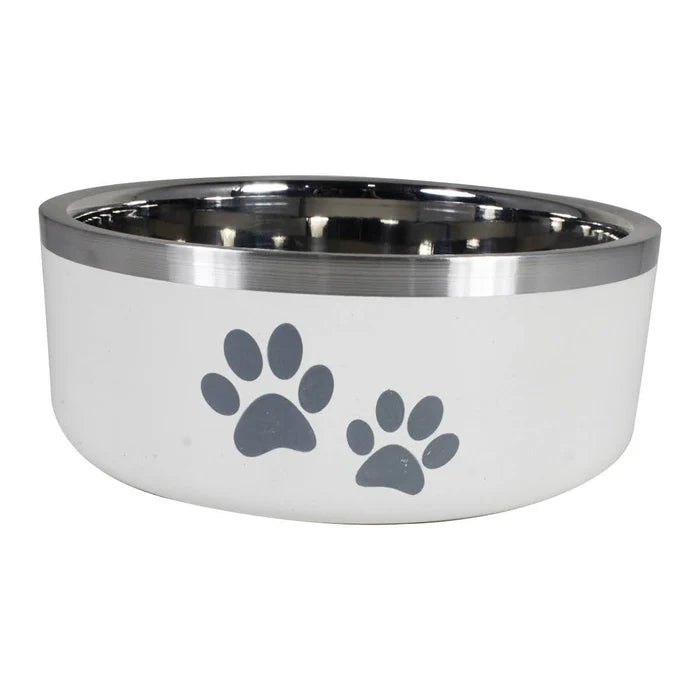ThoozyPet Double Wall Bowl with Paws Butter Milk 16 oz