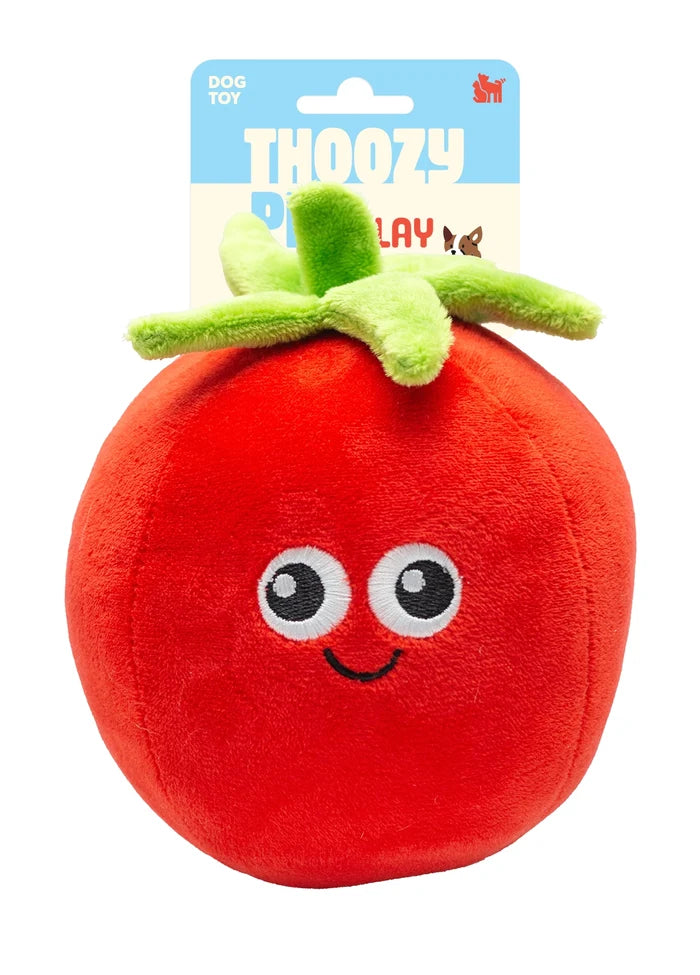 ThoozyPet Tomato Plush Dog Toy 5.5"