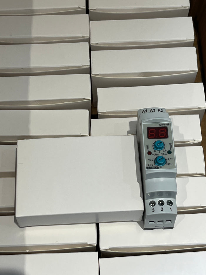 Time Relay DRV-08 – DIN Rail Multi-Function Timer Relay for Industrial Timing & Control Applications