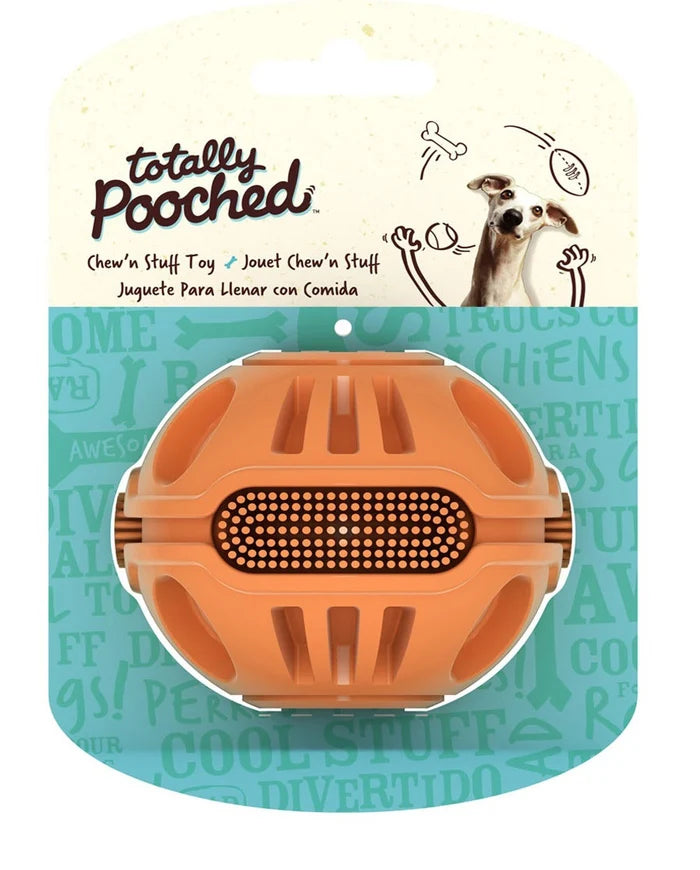 Totally Pooched Stuff'n Brush Ball, 3", Orange