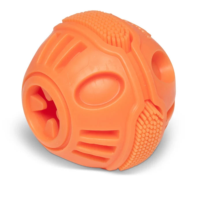 Totally Pooched Stuff'n Brush Ball, 3", Orange