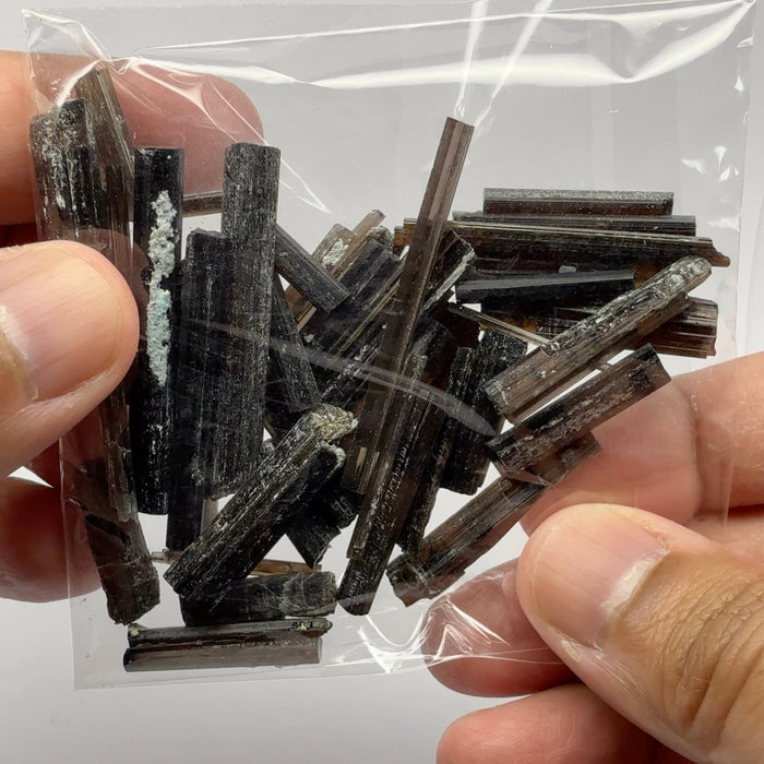 Tourmaline crystals bag, many transparent crystals here, Mwajanga, Tanzania, Untreated Unheated