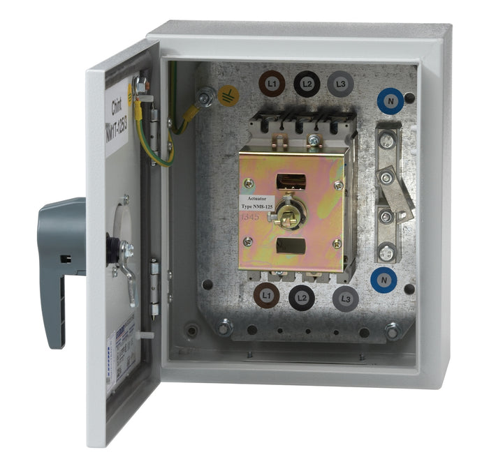 TPN Distribution Unit with 200A Chint NXM MCCB & Rotary Handle – Steel Enclosed Three-Phase Main Isolator