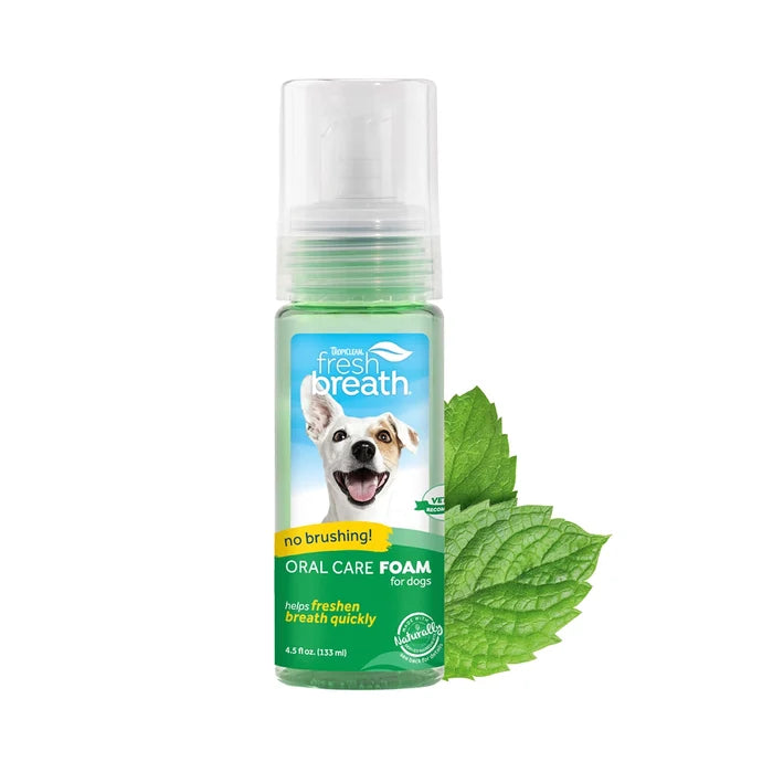 TropiClean Fresh Breath Mint Foam for Pets, 4.5oz