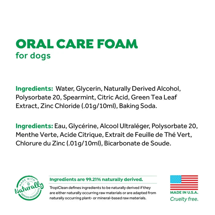 TropiClean Fresh Breath Mint Foam for Pets, 4.5oz