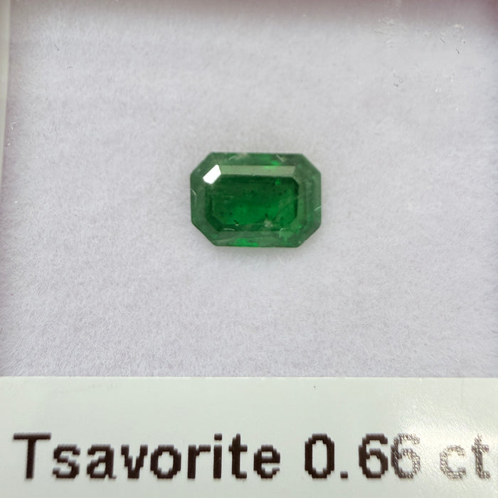 Tsavorite Garnet, 0.66ct, Kenya, Unheated Untreated, native cut.