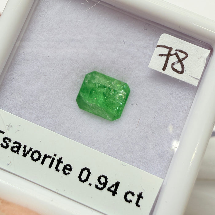 Tsavorite Garnet, 0.94ct, Kenya, Unheated Untreated, native cut.