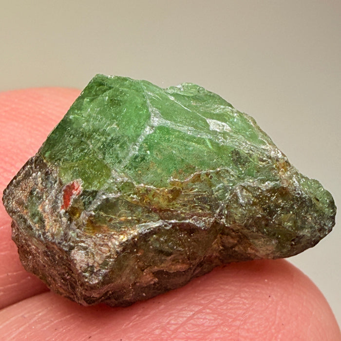Tsavorite Garnet Crystal, 22.37ct, Merelani, Tanzania, Untreated Unheated
