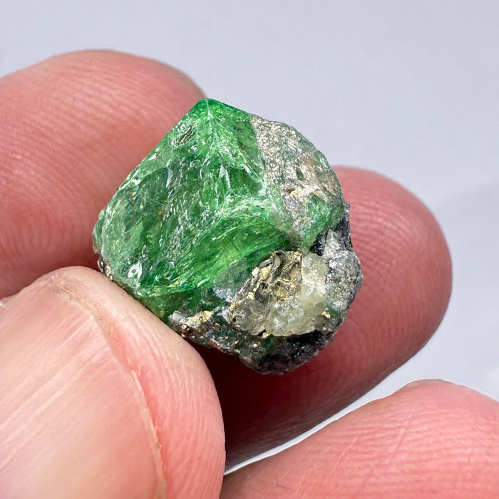 Tsavorite Garnet Crystal on Matrix, 21.09ct, Merelani, Tanzania, Untreated Unheated