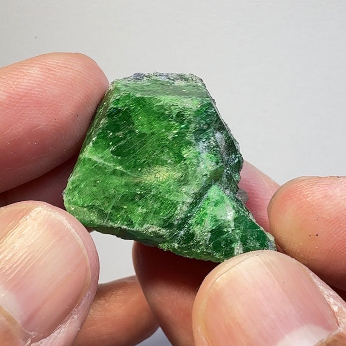 Tsavorite Garnet Crystal, with Tanzanite, 119.58ct, Merelani, Tanzania, Untreated Unheated