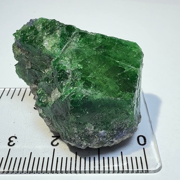 Tsavorite Garnet Crystal, with Tanzanite, 119.58ct, Merelani, Tanzania, Untreated Unheated