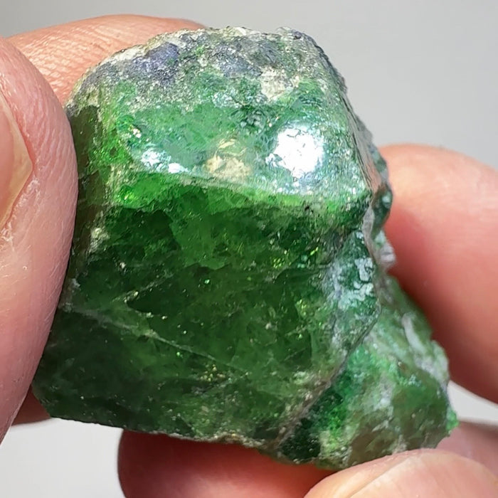 Tsavorite Garnet Crystal, with Tanzanite, 119.58ct, Merelani, Tanzania, Untreated Unheated