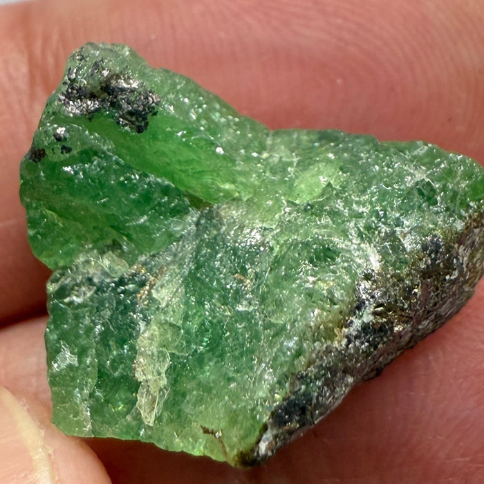 Tsavorite Specimen Crystal, 28.44ct, Tanzania, Untreated Unheated
