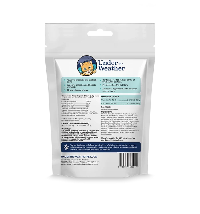 Under the Weather Cat Probiotic Chews 60 ct.