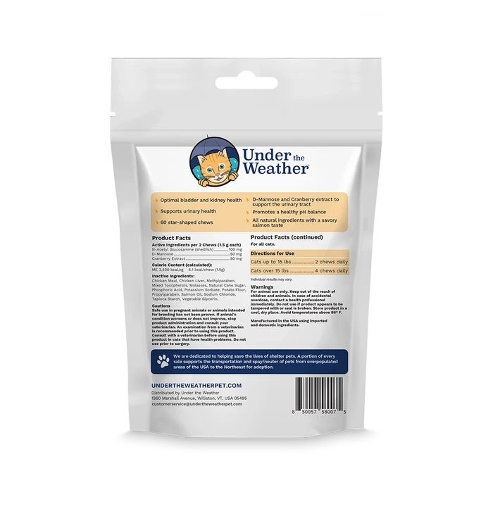 Under the Weather Cat Urinary Support Chews 60 ct.