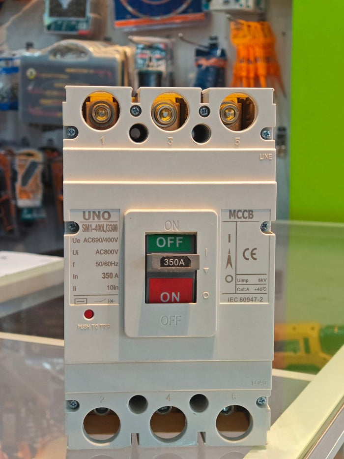 UNO 3-Pole Fixed MCCB 63A Molded Case Circuit Breaker Thermal-Magnetic 415V IEC/EN 60947-2