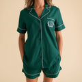 Varsity Green Women's Twill Pajama Short Set