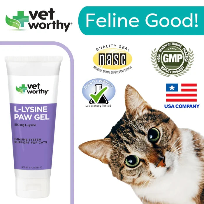 Vet Worthy - 3 oz Lysine Paw Gel Feline