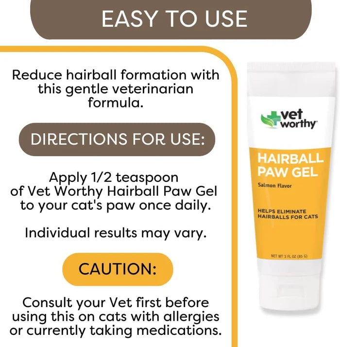 Vet Worthy - 5 oz Hairball Paw Gel Feline