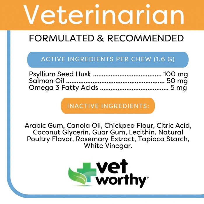 Vet Worthy Hairball Support w/ Pumpkin Soft Chews Feline 60ct