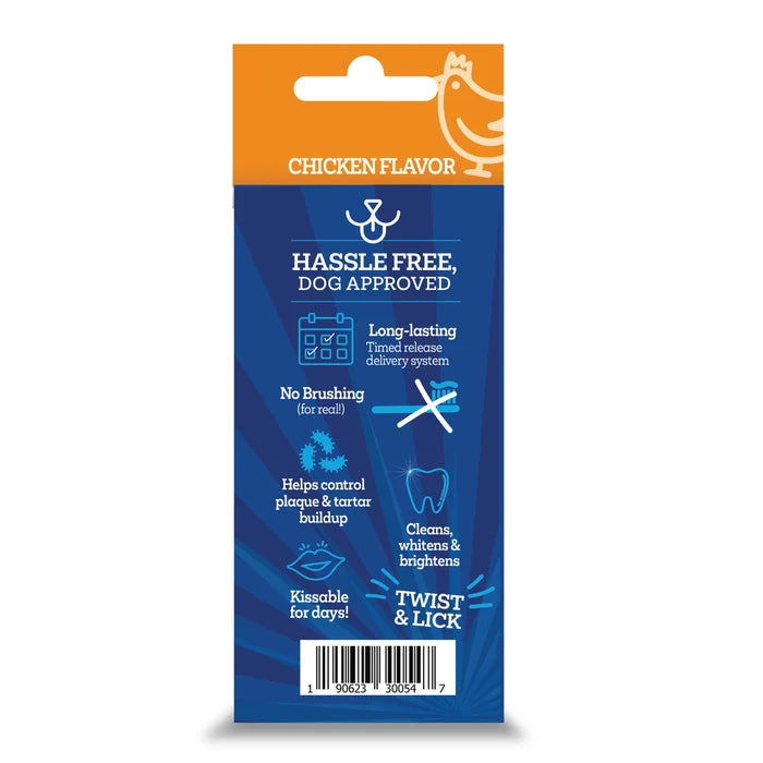 Vetality Brush Free Twist & Lick Dental Gel for Dogs Chicken 2 oz (60g)