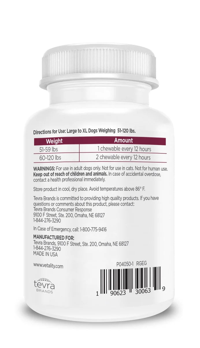 Vetality Canine Aspirin for Larger-XL Dogs 51-120 lbs 120ct