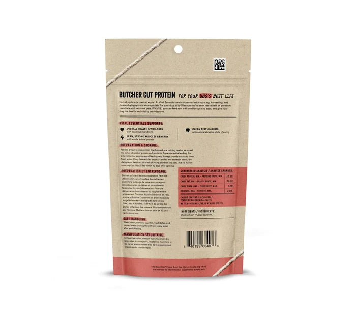 Vital Essentials® Freeze-Dried Chicken Hearts Dog Treats, 1.9 oz