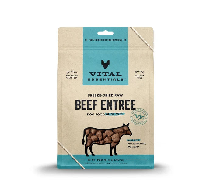 Vital Essentials® Freeze-Dried Raw Beef Entree Dog Food Mini Nibs, 14 oz