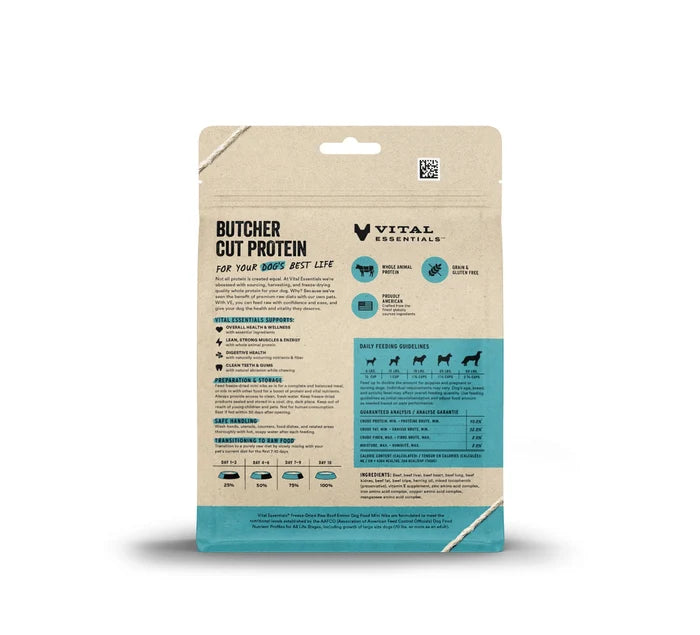 Vital Essentials® Freeze-Dried Raw Beef Entree Dog Food Mini Nibs, 5.5 oz