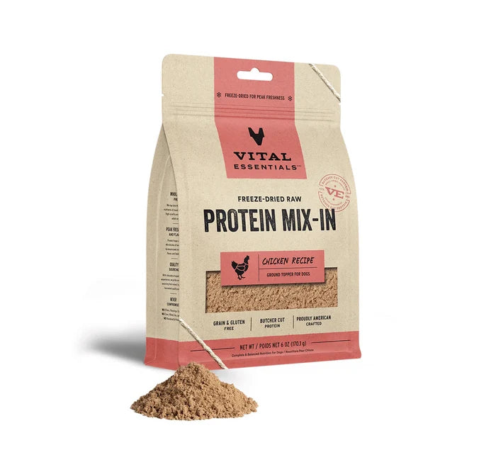 Vital Essentials® Freeze-Dried Raw Chicken Protein Mix-In Ground Topper for Dogs, 6 oz