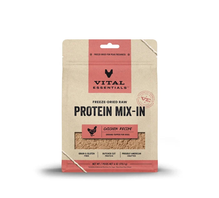 Vital Essentials® Freeze-Dried Raw Chicken Protein Mix-In Ground Topper for Dogs, 6 oz