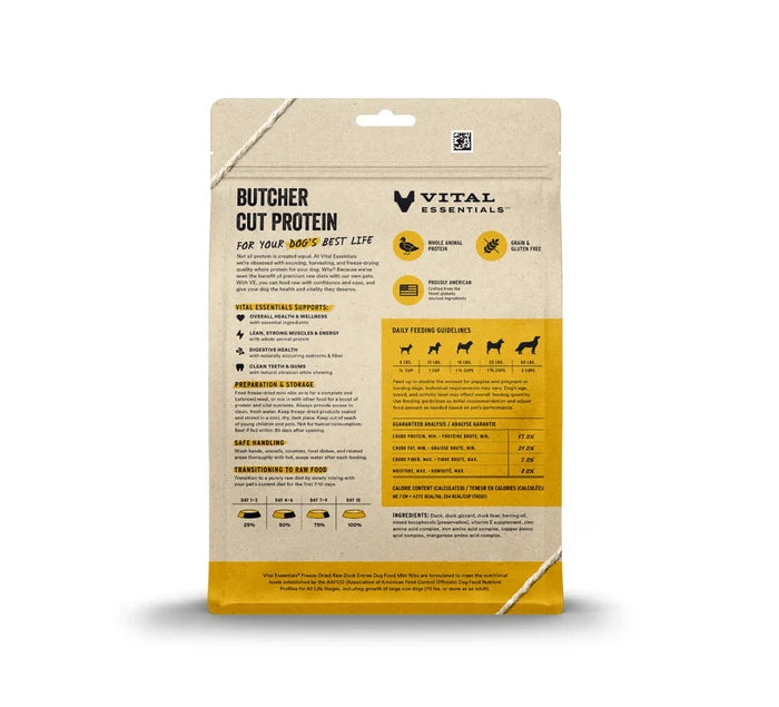 Vital Essentials® Freeze-Dried Raw Duck Entree Dog Food Mini Nibs, 14 oz