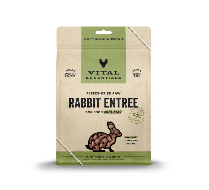 Vital Essentials® Freeze-Dried Raw Rabbit Entree Dog Food Mini Nibs, 14 oz