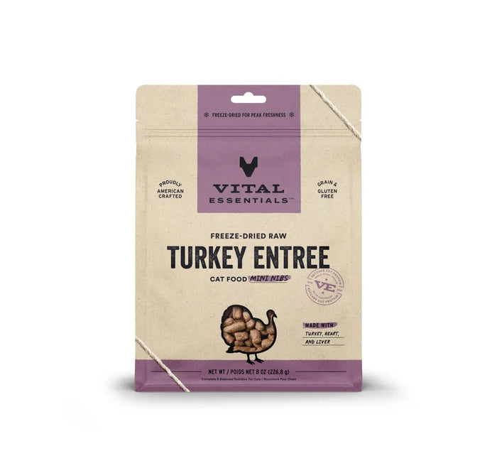 Vital Essentials® Freeze-Dried Raw Turkey Entree Cat Food Mini Nibs, 8 oz